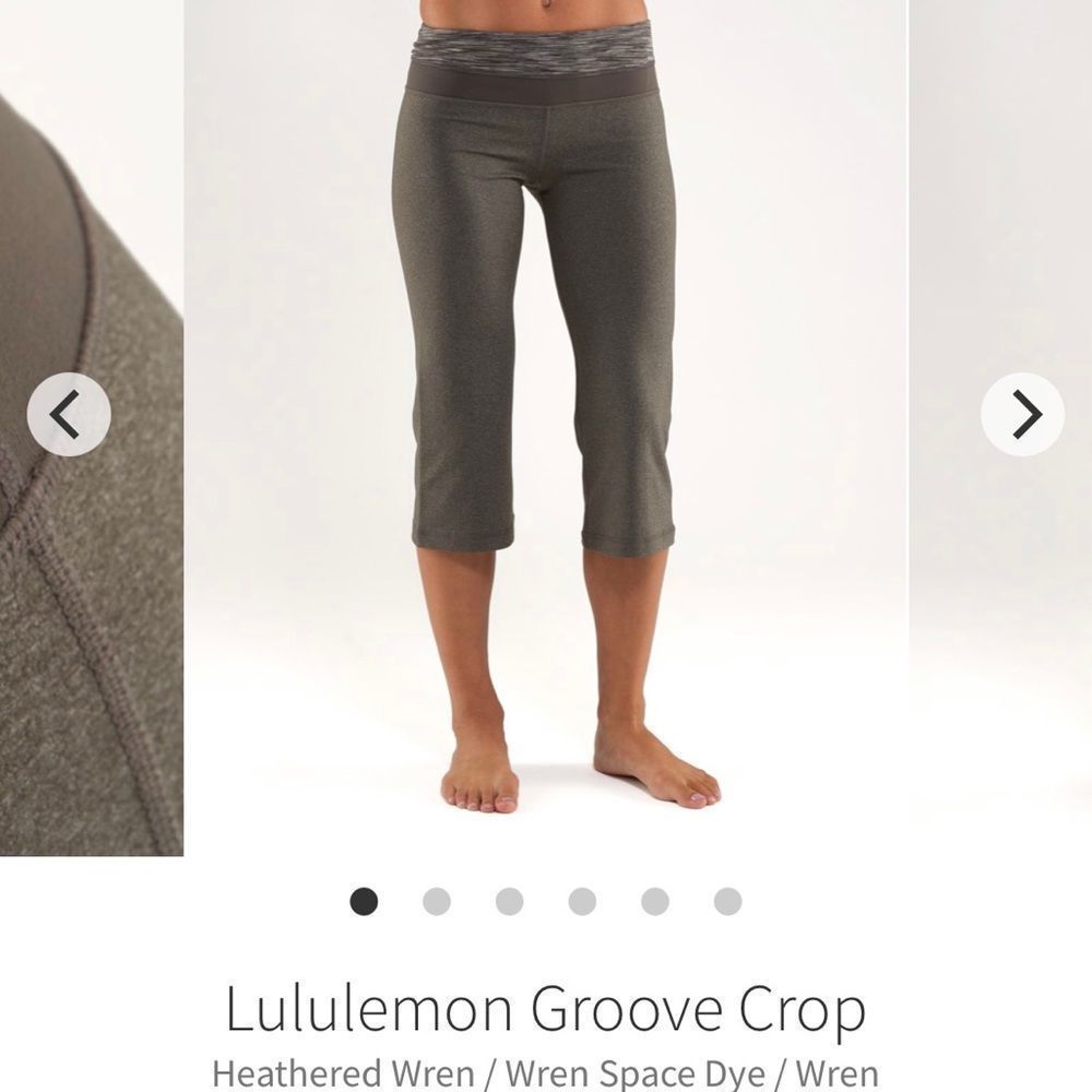 LULULEMON Groove Crop - Heathered Wren Space Dye Womens Yoga Pants Size 2